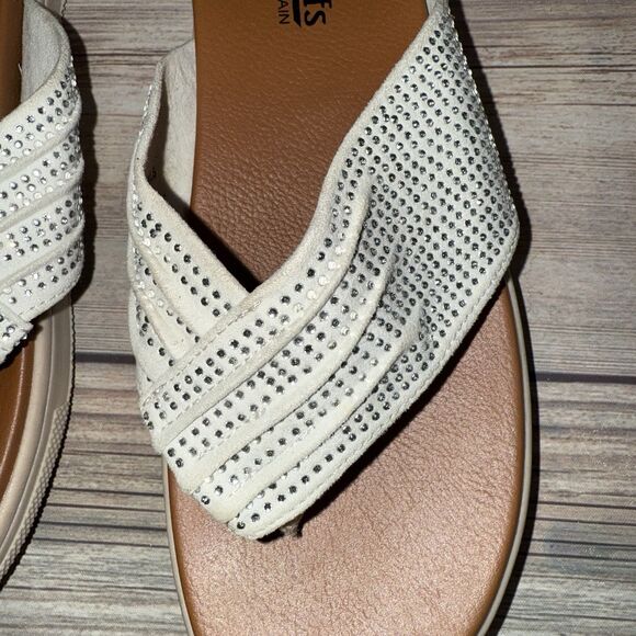 Cliffs By White Mountain Rhinestone White Sandals Size 7.5 - Picture 3 of 5